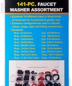 Alternative view of Cal Hawk CZFWA 141-pc. Faucet Washer Assortment Kit, 18 Different Assorted Sizes