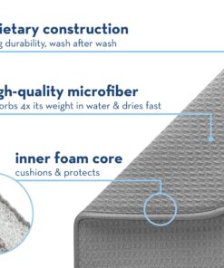 S&T INC. Dish Drying Mat for Kitchen, Absorbent, Reversible Microfiber Dish Mat, 16 Inch x 18 Inch, Red 408601 17 91RDBIzym L 1