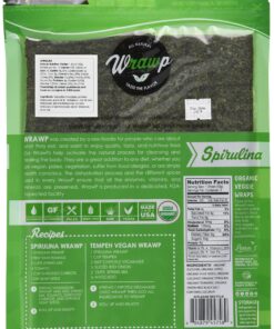 WrawP Organic Feggie Wrap - Spirulina (1PACK) Gluten Free, Plant Based 5.3 Ounce 8 91RRKVVW9 L