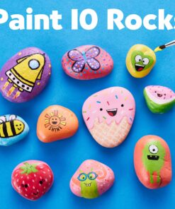 Creativity For Kids Hide and Seek Rock Painting Kit - Arts and Crafts for Kids Ages 6-8+, Gifts for Kids, Craft Kit with 10 Rocks and Waterproof Paint, Small Original 30 91RV6sruI1L