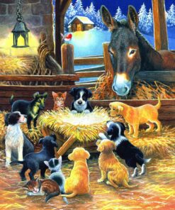 SUNSOUT INC - Barnyard Nativity - 500 pc Jigsaw Puzzle by Artist: Chrissie Snelling - Finished Size 19" x 19" Christmas - MPN# 39535 9 91RZJ1LAcUL