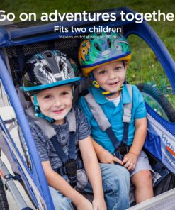 Alternative view of Schwinn Echo, and Trailblazer Child Bike Trailer, Single and Double Baby Carrier, Canopy, 16-20-inch Wheels Trailblazer - 2 Seat Red