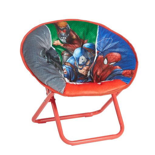 Avengers Toddler 19” Folding Saucer Chair with Cushion, Metal, Ages 3+ Avengers