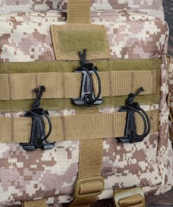 BOOSTEADY Pack of 10 Tactical Gear Clip Molle Web Dominators for Outdoor Hydration Tube Backpack Straps Management with Zippered Pouch Black 19 91RkwLBV9JL