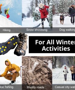 Limm Ice Snow Traction Cleats - Lightweight Crampon Cleats for Walking on Snow & Ice - Anti Slip Grippers Fasten Quickly & Easily Over Footwear - Protable Grips for Shoes and Boots XLarge (M 10 - 12 / W 12 - 14) All Purpose 15 91RpTPuri4L