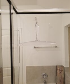 iDesign Plastic Bath Squeegee for Glass with Suction Hook Holder – 12", Clear 23 91RqnxwhL