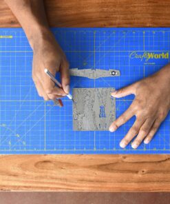 Crafty World 12 x 18 Cutting Mat for Sewing, Self Healing Double Sided Quilting Crafts Mat - Fabric Cutting Mat - Non Slip surface - Rotary Cutting Board A3-12x18 Blue 12 91S I58zgML