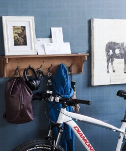 brightmaison Mante Entryway Organizer with Key Holder and Coat Rack, 6 Hooks For Hanging Face Masks, 30" Wood Walnut 18 91S0skPKrdL