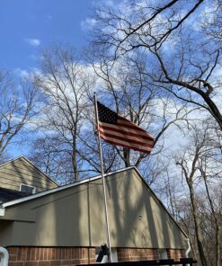 ANLEY Vintage Style Tea Stained American US Flag 3x5 Foot Nylon - Embroidered Stars and Sewn Stripes - 4 Rows of Lock Stitching - Antiqued USA Banner Flags with Brass Grommets 3 X 5 Ft 30 91S23C6pwlL