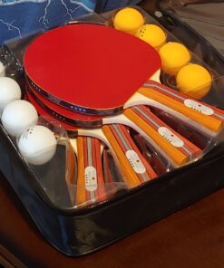NIBIRU SPORT Ping Pong Paddle Sets - Professional Table Tennis Paddles, Balls, Storage Case - Table Tennis Rackets & Game Accessories 4 Paddle Set 54 91S2C6Dv8KL