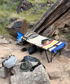 Coleman Pack-Away Camping Cot with Removable Side Table, Extra Wide Cot Fits Adults up to 6ft 6in or 300lbs, Carry Bag Included Grey 38 91S6oa VrZL