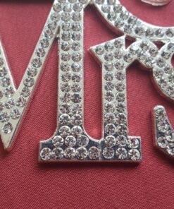 1 X Mr & Mrs Monogram Silhouette Rhinestone Wedding Cake Topper Decoration with Crystals - Formal Font 38 91SA7Gh1J9L