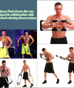 GOFITNESS Push Down Fitness Machine - Chest Expander at Home Workout Equipment, Arm Exerciser Portable Spring Resistance Exercise Gym Kit for Home, Travel or Outdoors Black 70LBS (Elementary - Men) 16 91SCk3YjUFS