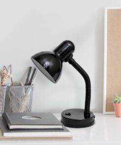 Simple Designs LD1003-BLK Basic Metal Flexible Hose Neck Desk Lamp, Black 1 23 91SD1M KVnL