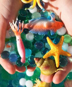 SENSORY4U Dew Drops Water Beads Ocean Explorers Tactile Sensory Kit - 26 Sea Animal Creatures Included - Great Fine Motor Skills Toy for Kids 27 91SDBgBfq6L