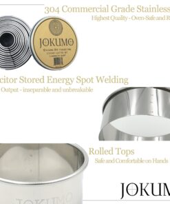 JOKUMO 12 Piece Plain Round Pastry/Cookie Cutter Set Heavy Duty Commercial Grade 18/8 304 Stainless Steel - Metal Marked Size – Perfect For Cooking Enthusiast 12 Pcs Commercial Grade Plain Round Cutter Set 25 91SEY2LpU L