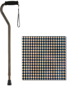 NOVA Designer Walking Cane with Offset Handle, Lightweight Adjustable Walking Stick with Carrying Strap Houndstooth Design 7 91SHO60Q L