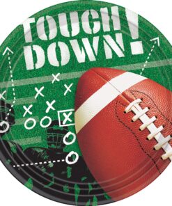 Tailgates & Touchdowns Round Paper Plates - 10" (60 Pc) - Ideal for Game Day Celebrations & Parties