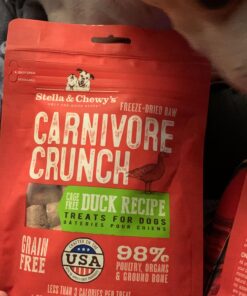 Stella & Chewy's Freeze-Dried Raw Carnivore Crunch Cage-Free Duck Recipe Dog Treats – 3.25 oz. Bag 3.25 Ounce (Pack of 1) 32 91SOxbasoeL