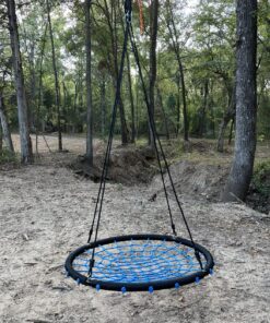 HYCLAT Saucer Tree Swing - 40”Spider Web Tree Swing Net Swing Platform Rope Round Swing 70" Detachable Nylon Rope Swivel, Max 600 Lbs Capacity, Extra Safe and Durable for Kids 21 91SSW30SqzL