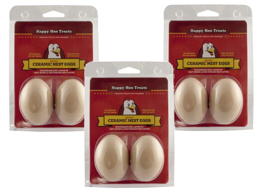 Happy Hen Treats Ceramic Nest Eggs, Brown (Pack of 3)