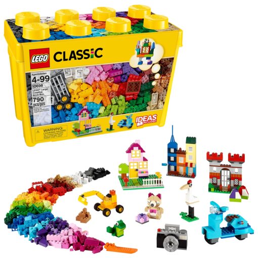 LEGO Classic Large Creative Brick Box 10698 Building Toy Set for Back to School, Toy Storage Solution for Classrooms, Interactive Building Toy for Kids, Boys, and Girls Standard