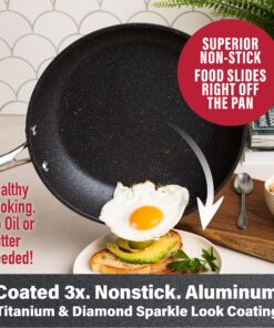 Granitestone Original 10 Piece Nonstick Cookware Set, Scratch-Resistant, Granite-Coated, Dishwasher and Oven-Safe Kitchenware, PFOA-Free Pots and Pans As Seen On TV Black Speckle 19 91SZ5drOa5L