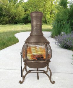 Deckmate Corona 3 Ft. High Outdoor Steel Chimenea Fireplace Model 28063 23 91SbvHCFs4L