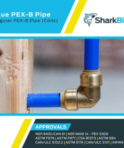 SharkBite 1/2 Inch x 100 Feet Blue PEX-B, PEX Pipe Flexible Water Tubing for Plumbing, U806B100 100 Foot Coil 10 91Sd15JDA9L