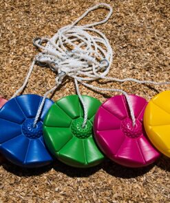 Squirrel Products Heavy Duty Pink Disc Tree Swing with Rope for Outdoor Play - Easy DIY Addition to Playset or Tree 15 91SiSXRrNPL