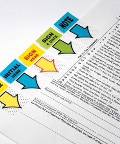 Post-it Flags, Sign Here, 200/High Volume Desk Grip Dispenser, 1 in Wide, Yellow (680-HVSH) 200 Flags Post-it 14 91SkOlO550L