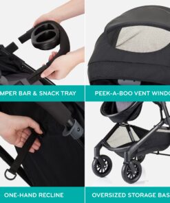Evenflo Pivot Modular Travel System with LiteMax Infant Car Seat with Anti-Rebound Bar (Casual Gray) Casual Grey Stroller 32 91SkTUlTOrL
