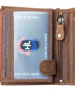 Men's Natural Genuine Leather Wallet with Metal Chain with Shark 8 91Sqow1jfVL