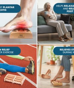 TheraFlow Foot Massager - Relaxation Gifts for Women, Mom, Runners, Men, Dad - Plantar Fasciitis Relief - Foot Roller for Foot Pain, Neuropathy, Heel Spur Pain, Stress Relief, Wooden Reflexology Tools Single Reflexology 19 91Sr6Mqj3OL