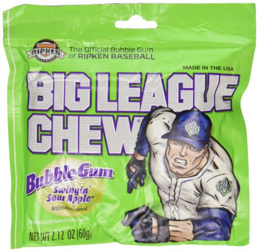 Big League Chew Sour Apple, 12 Count apple,sour 1.12 Ounce (Pack of 12)