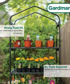 Gardman R687 4-Tier Mini Greenhouse, 27" Long x 18" Wide x 63" High,Black 35 91T UEcxEGL