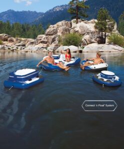 Intex River Run II Inflatable 2-Person Pool Tube Float with Attached Cooler and Repair Kit Multi-colored 29 91T3HaHzK9L