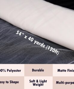 Alternative view of Craft And Party, Ivory Fabric Tulle Roll 54 Inch by 40 Yards (120 ft) Fabric Tulle Bolt for DIY Tutu Skirt, Wedding and Decoration (Ivory) 54" x 40 yards