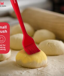 Kitchen Mama Silicone Basting Pastry Brush Gift: Set of 2 Heat Resistant Basting Brushes for Baking, Grilling, Cooking and Spreading Oil, Butter, BBQ Sauce, or Marinade. Dishwasher Safe (Red) Red 10 91TALWxyifL