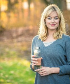 Epica 18 oz Clear Glass Bottles with Lids | Natural BPA Free Eco Friendly, Reusable Refillable Water Bottles for Juicing | Wide Mouth Liquid Storage Containers for Refrigerator | Water Bottle Set of 6 23 91TFWXZQVKL