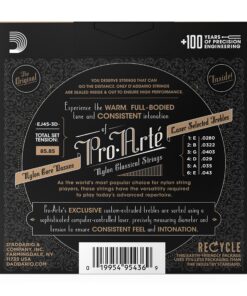 D'Addario Guitar Strings - Pro-Arte Classical Guitar Strings - EJ45-3D - Nylon Guitar Strings - Silver Plated Wound, Nylon Core - Normal Tension, 3-Pack 13 91TKJcQCuPL