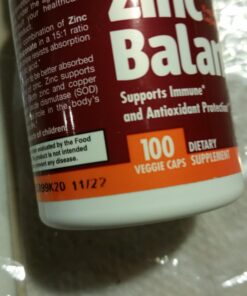 Jarrow Formulas Zinc Balance 15 mg - 100 Servings (Veggie Caps) - Includes Copper - Essential Mineral for Immune System Support - Immune Support Supplement - Gluten Free Zinc Copper Supplement - Vegan 41 91TOQ53jcML