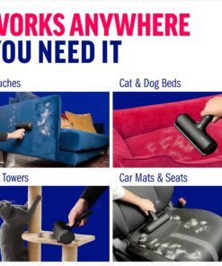 Chom Chom Roller Pet Hair Remover and Reusable Lint Roller - Black ChomChom Cat and Dog Hair Remover for Furniture, Couch, Carpet, Clothing and Bedding - Portable, Multi-Surface Fur Removal Tool 25 91TSHRaZvlL