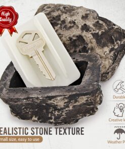 Ram-Pro 2Pc Hide-a-Spare-Key Fake Rock - Looks & Feels Like Real Stone - Safe for Outdoor Garden or Yard, Geocaching 2 Pack Original 12 91TTx6VpvL