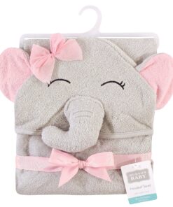 Hudson Baby Unisex Baby Cotton Animal Face Hooded Towel, Pretty Elephant, One Size 16 91TYPnsRJmS