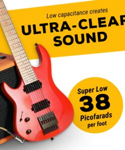 GLS Audio Instrument Cable - Amp Cord for Bass & Electric Guitar - Straight to Right Angle 1/4 Inch Instrument Cable - Brown/Yellow Braided Tweed, 6ft 6 Ft. Right-Angle Gold 25 91TZMjkKycL 3