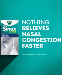 Vicks Sinex SEVERE, Nasal Spray, Original Sinus Decongestant for Fast Relief of Cold & Allergy Congestion, Sinus Pressure Relief, 0.5 Fl. Oz (Pack of 4) 13 91TabYFKnyL