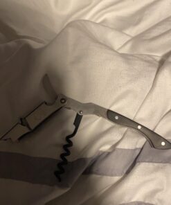 Pocket Prestige Waiters Corkscrew By Coutale Sommelier - Blackwood - French Patented Spring-Loaded Double Lever Wine Bottle Opener for Bartenders and Gifts - Sharp Micro-Serrated Knife 38 91Ti6yhE79L