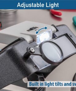 SE Illuminated Dual Lens Flip-In Head Magnifier, Head Magnifier, Tools for Repair & Precision Work, Adjustable Headlamp, 4.5X Loupe Magnifying, Black Improved LED Head Magnifier 10 91TlBFB68SL