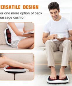 Snailax Foot Massager with Heat, Gifts for Men/Women, Kneading Shiatsu Heated Electric Feet Massager Machine for Plantar Fasciitis,Foot Relief, Washable Cover(White) White SL-593W 24 91TmeBAHILL